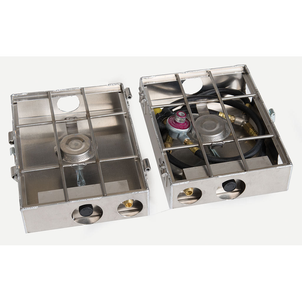 PARTNER STEEL 9" 2 Burner Stove w/break apart hinge