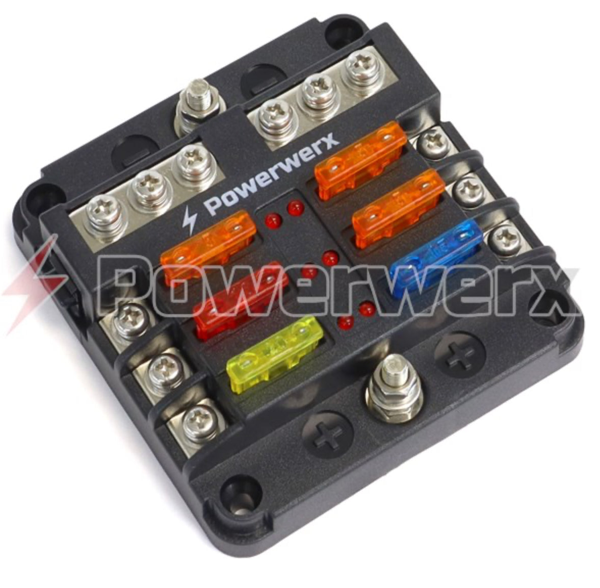 POWERWERX 6 Circuit Blade Fuse Block with Negative Bus