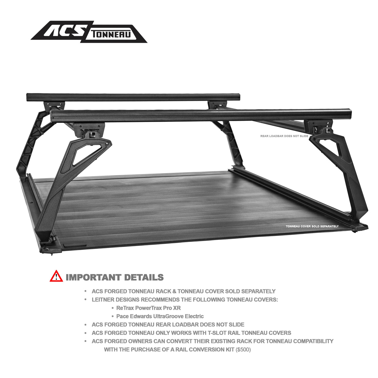 LEITNER DESIGNS ACS Forged Tonneau (Rails Only- GMC)